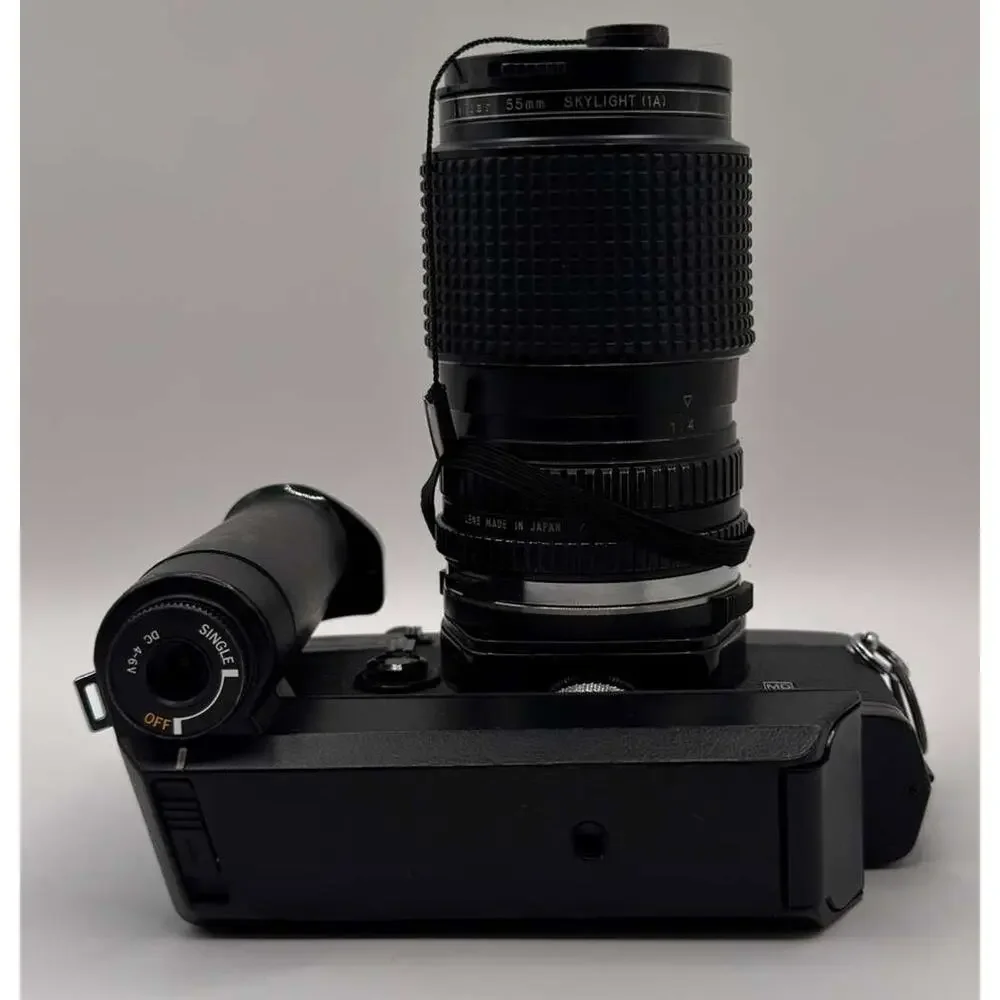 Olympus OM-1 35mm Film Camera w/ Tokina 35-105mm Lens Winder Case Tested Works